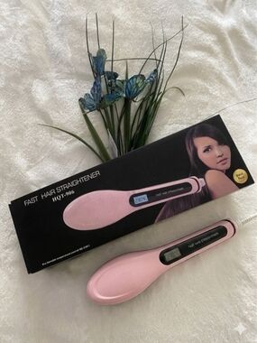 Hair Straightener Brush - Pink